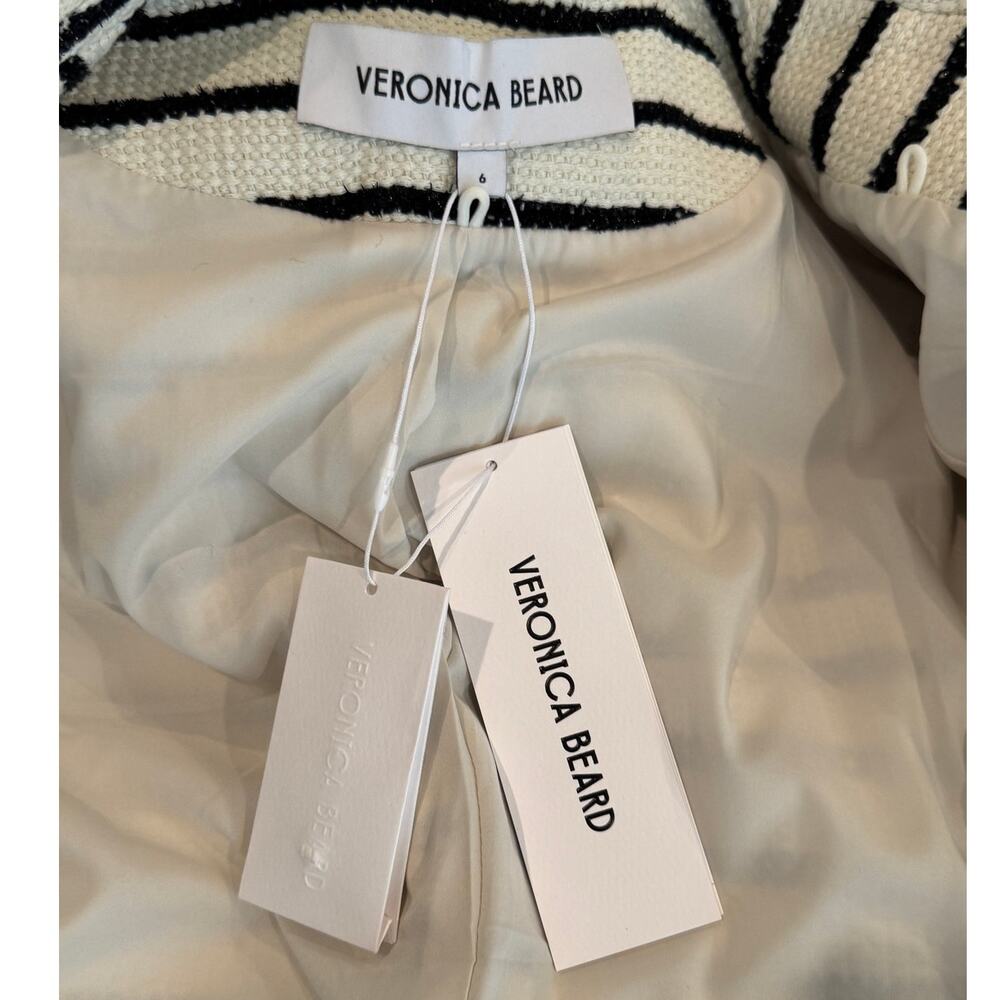 NWT Veronica Beard Jenny Stripe Short Sleeve Cotton Blend Dickey Jacket Size 6 - Picture 10 of 16
